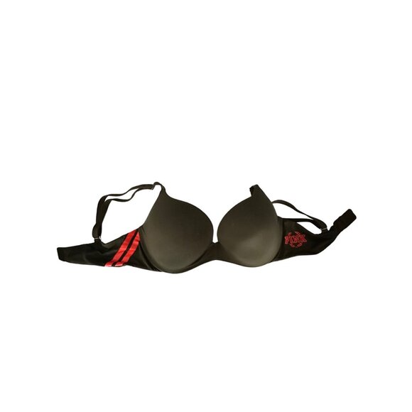 Victoria's Secret PINK Push-Up Bra 34D Army Green & Red Comfy Fit - Picture 2 of 11